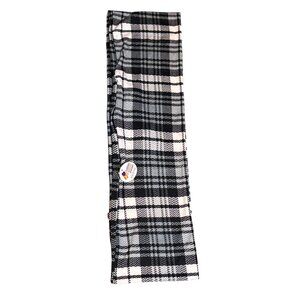 NWT Elzama Infiniti Plaid Black White Tavel Scarf with Pocket
